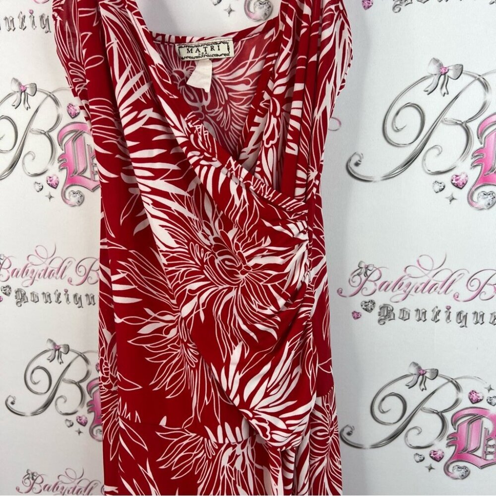 Matri dress floral flowers red White Floral long dress strappy boho - Picture 6 of 9